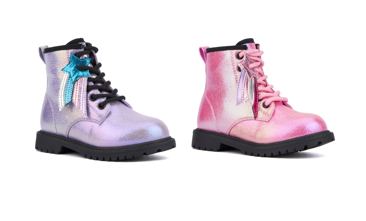 Olivia Miller Girl's Toddler Crystal Sky Combat Boots: PINK