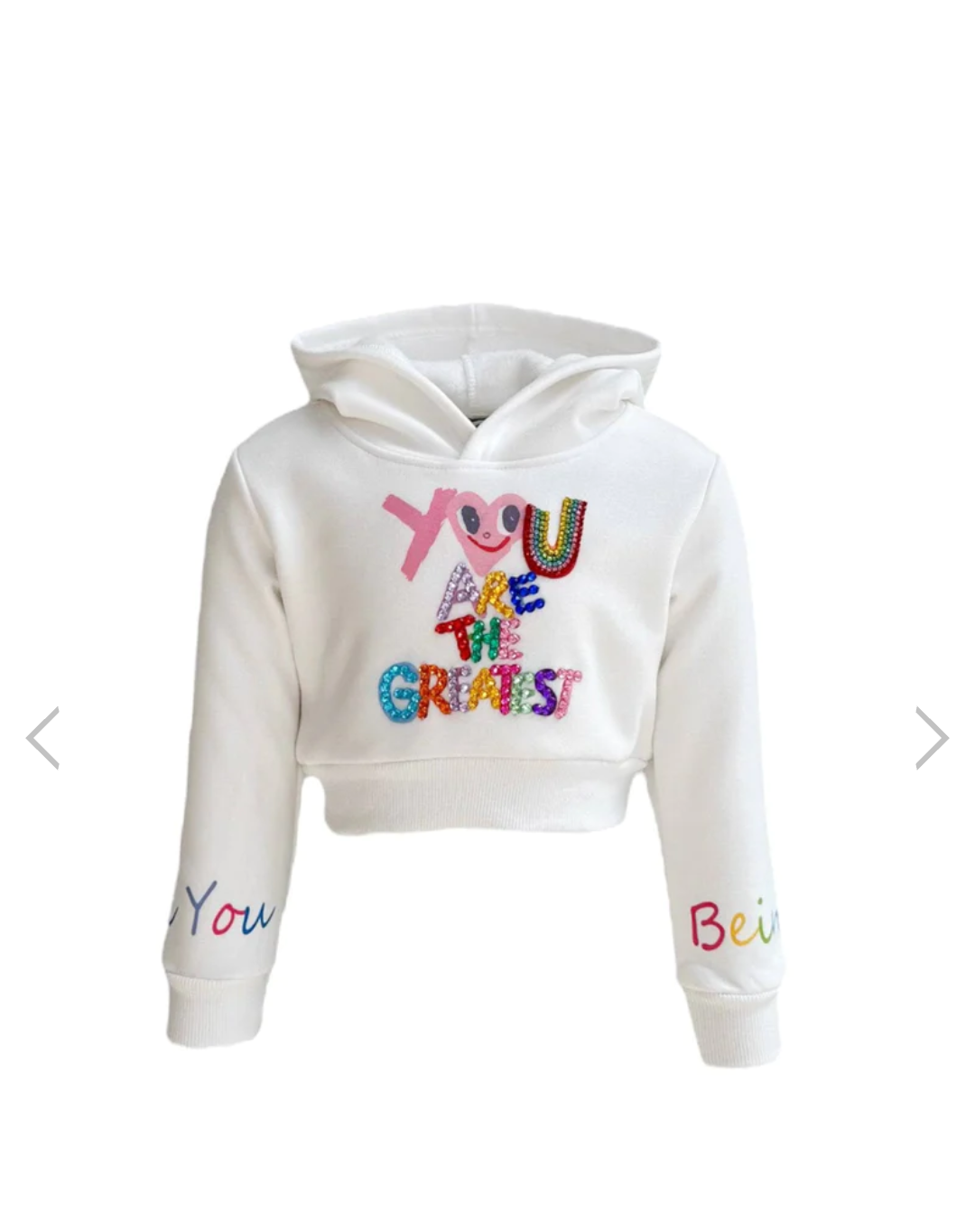 You Are The Greatest White Cropped Hoodie