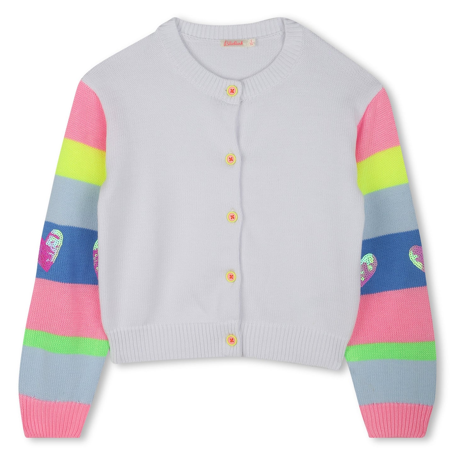 Billie Blush Cardigan with Colorful Sleeves