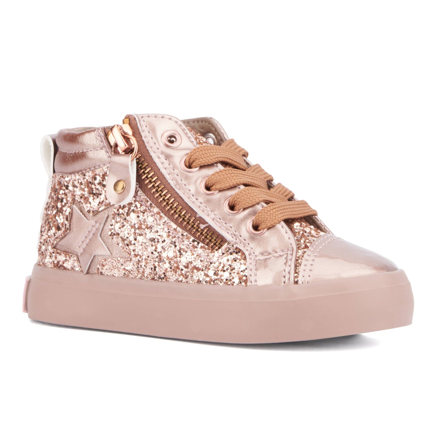 Olivia Miller Girl's Toddler Star High Top Sneakers: SILVER