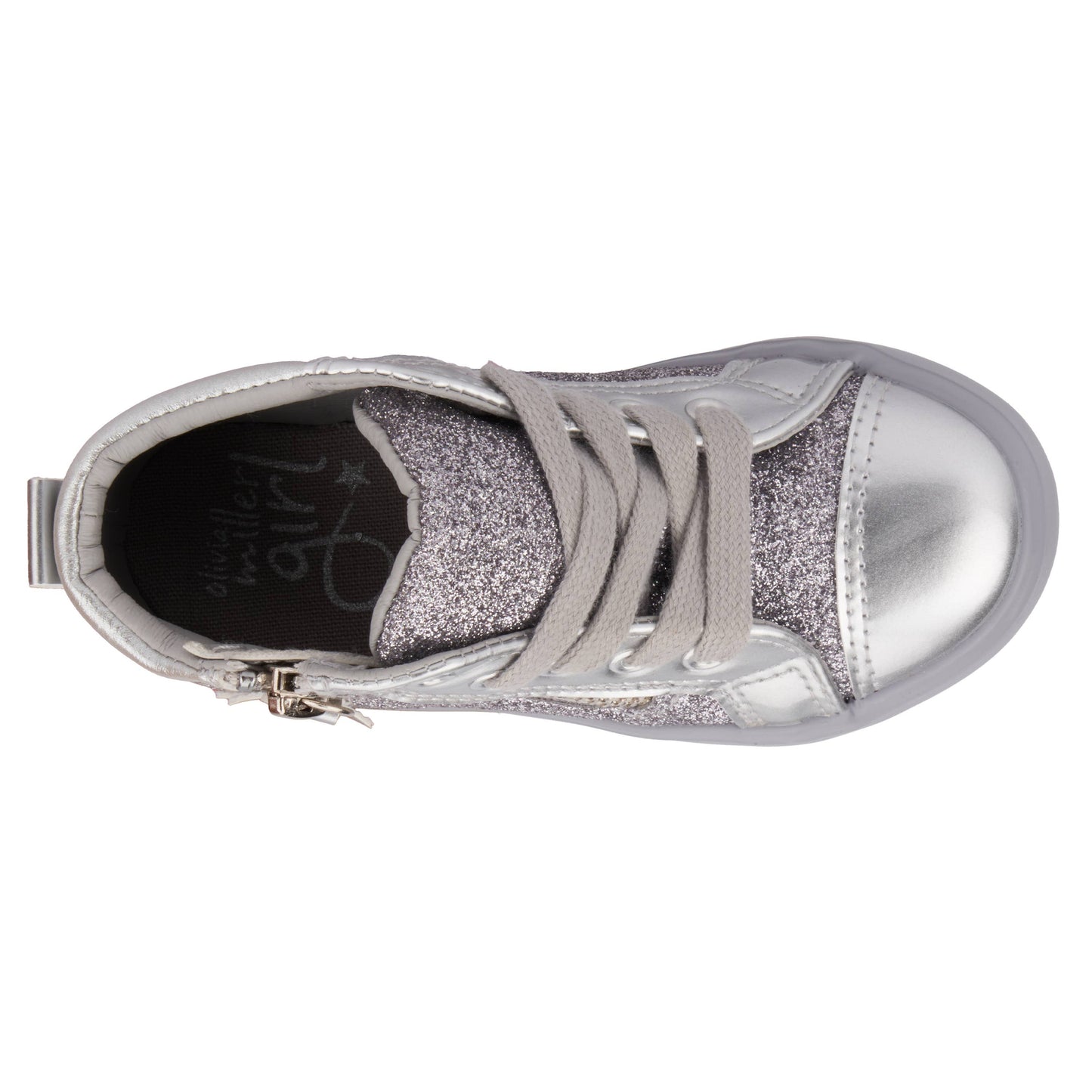 Olivia Miller Girl's Toddler Star High Top Sneakers: SILVER