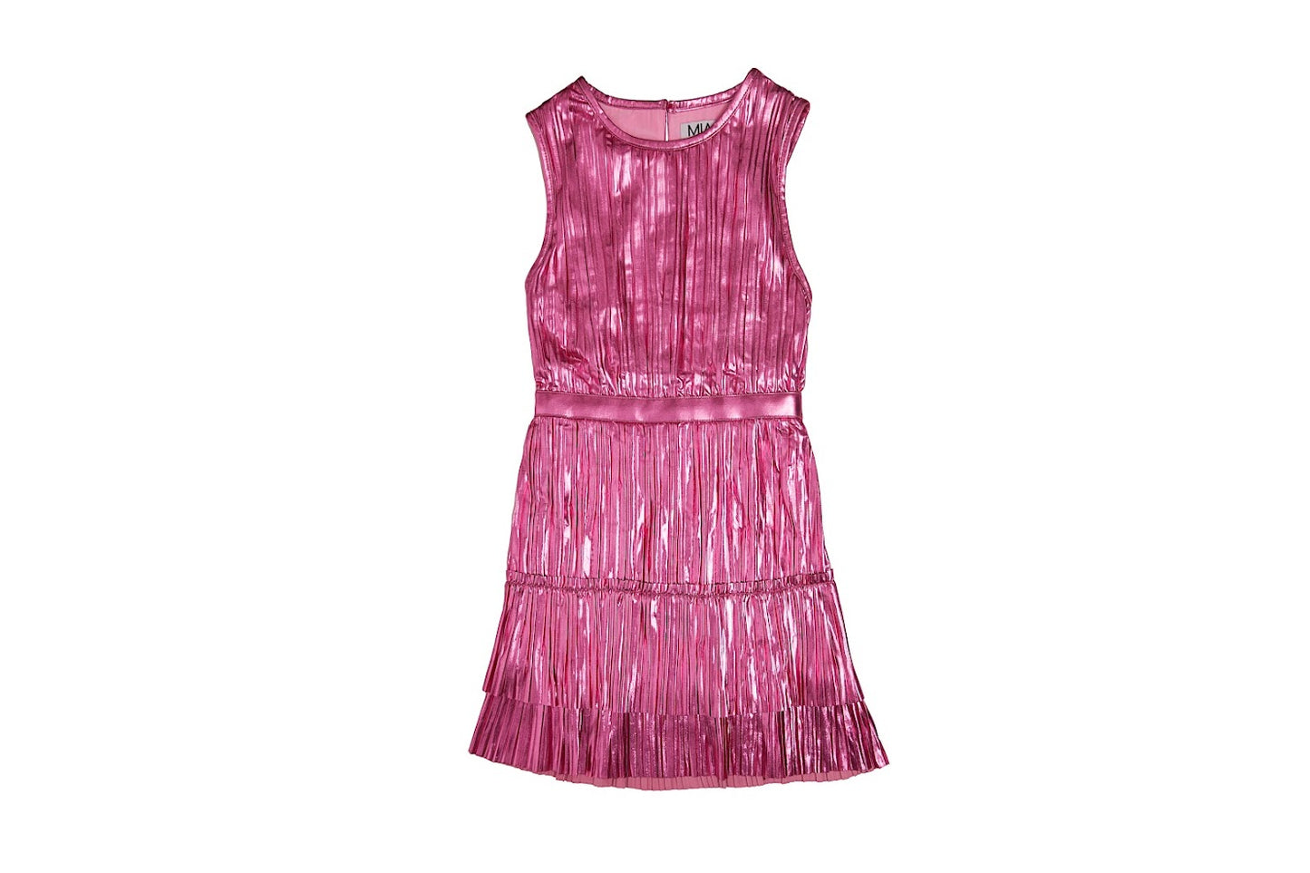 Double Ruffle Foil Dress