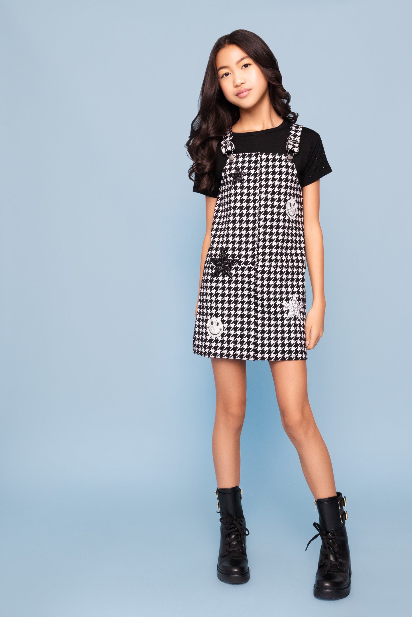 Houndstooth Patched out Overalls