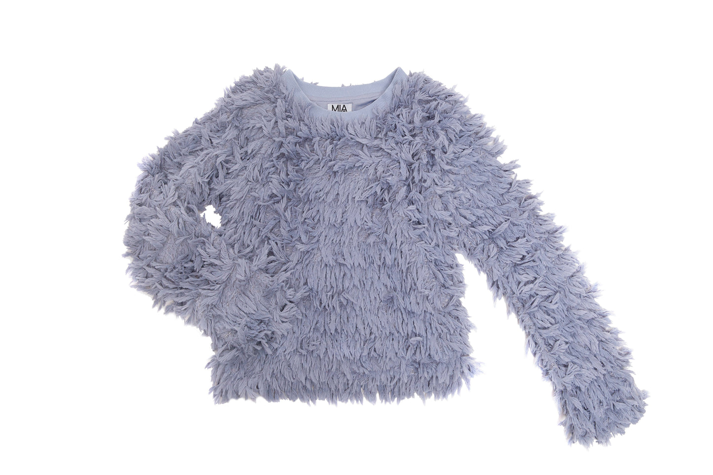 Texture Blue Shaggy Sweater