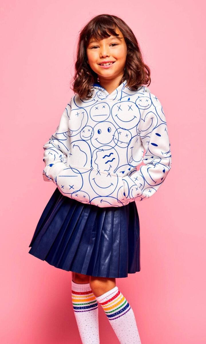 HAPPY DOODLE PLUSH LINED HOODIE