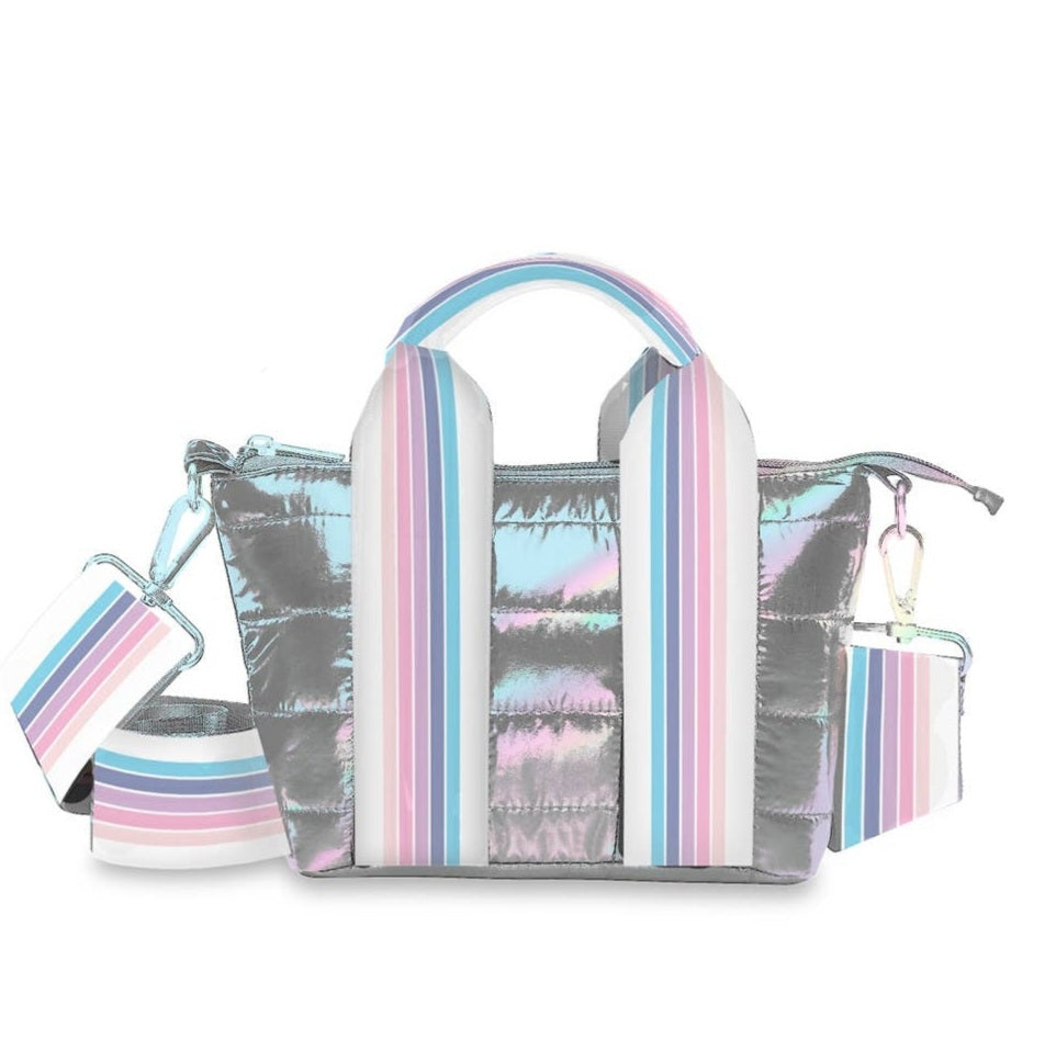 Iridescent Puffer Tiny Tote Bag