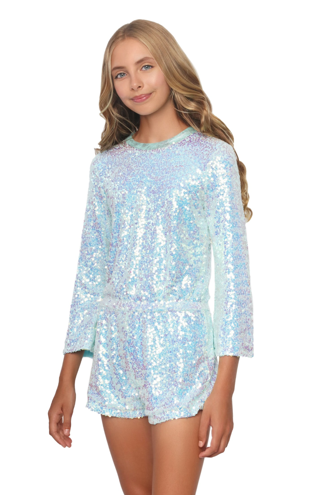 Sequin Aqua Romper