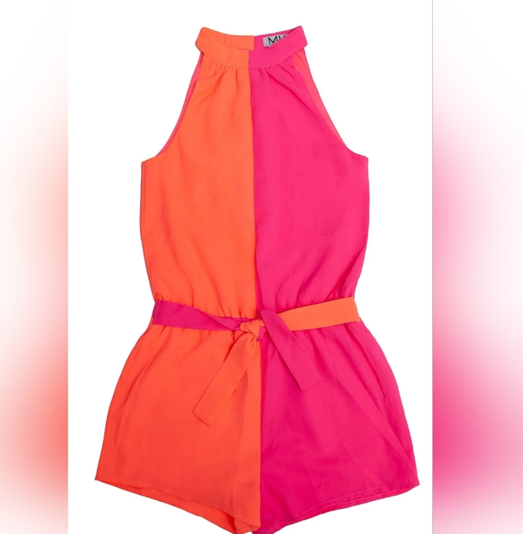 SPLIT ROMPER CORAL