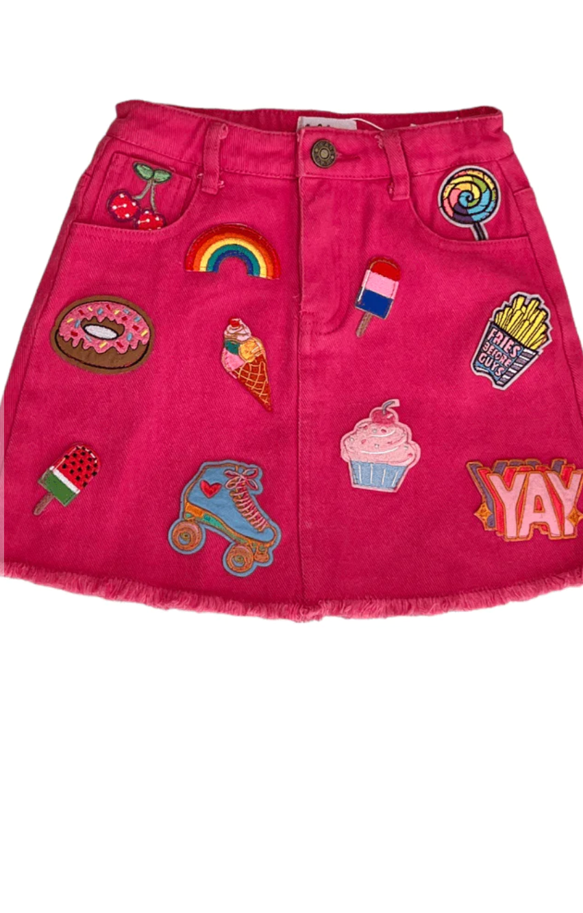 All About The Patch Denim Skirt