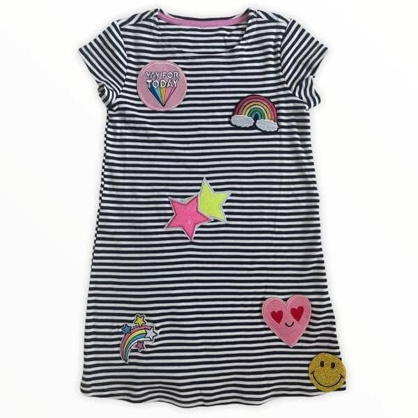MOD PATCH STRIPE T SHIRT DRESS