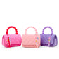 Pearl Handle Message Charm Handbag for Kids: Hot PInk
