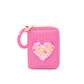 Sequin Heart Spiral Strap Wallet for Kids: Hot Pink