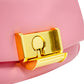 Leather Clutch Bag: Pink