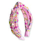 Kids Knot Headband - Embellished Rhinestone Pearl Tweed: Pink