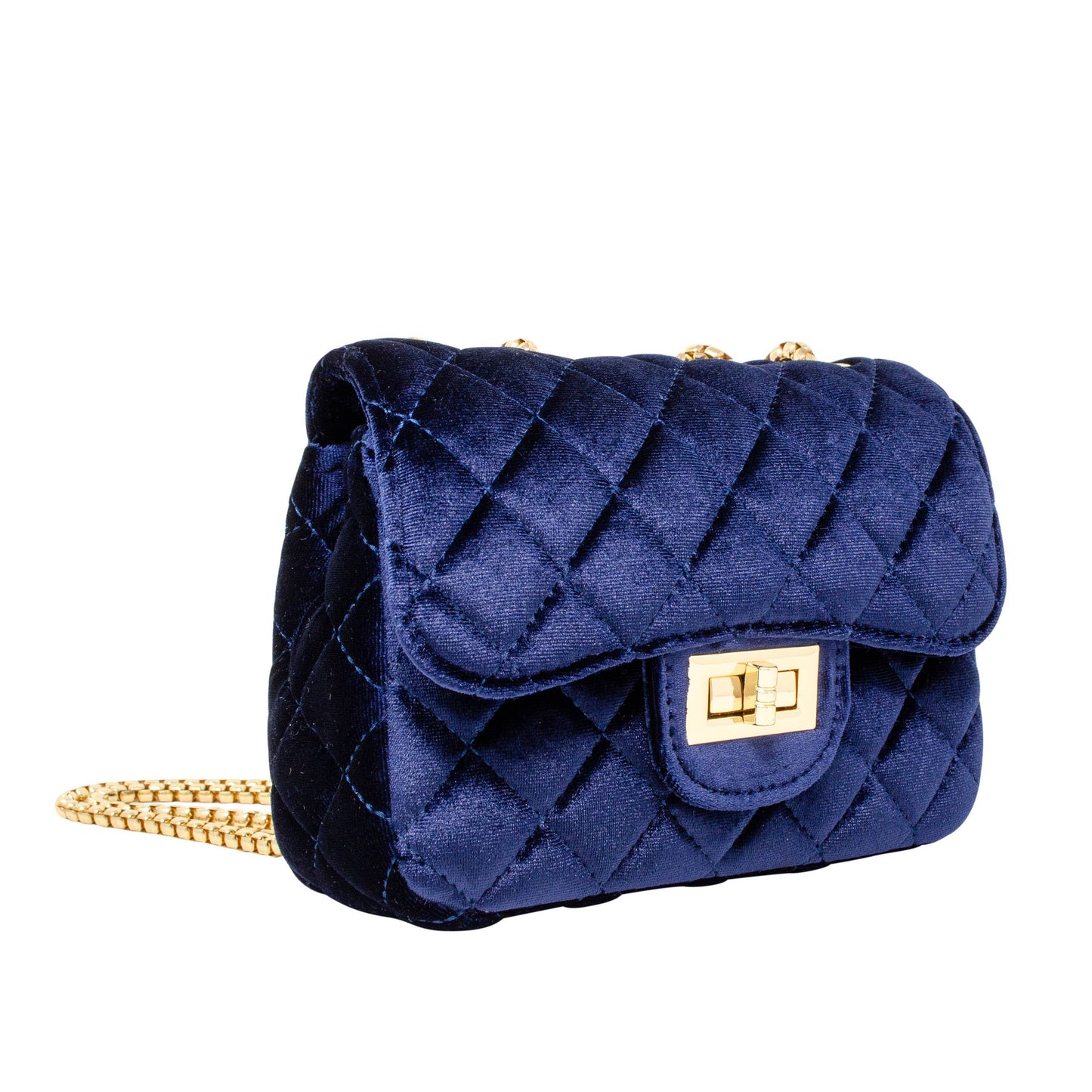 Classic Large Suede Handbag: Navy