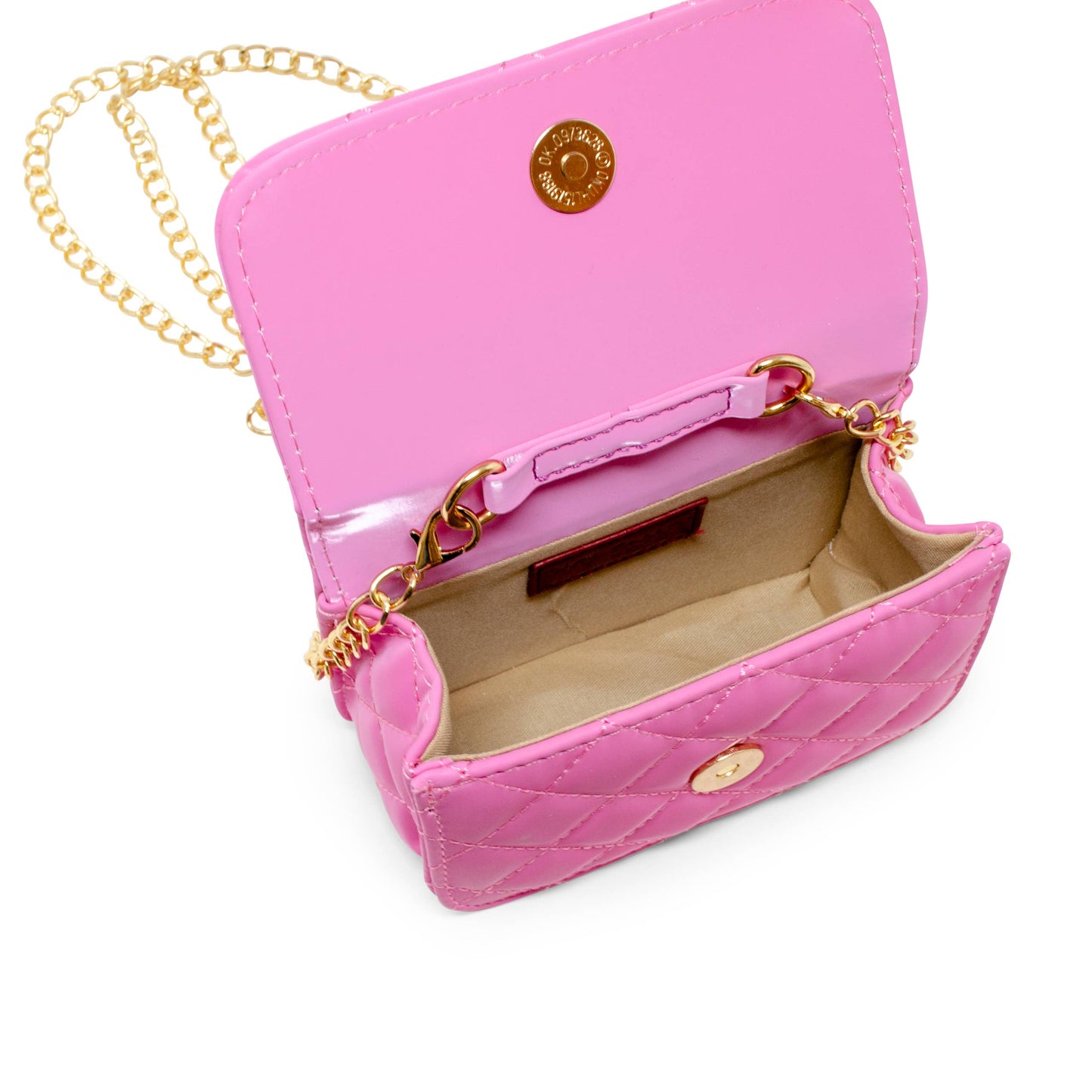 Pearl Handle Message Charm Handbag for Kids: Hot PInk