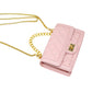 Classic Quilted Large Flap Handbag: Pink