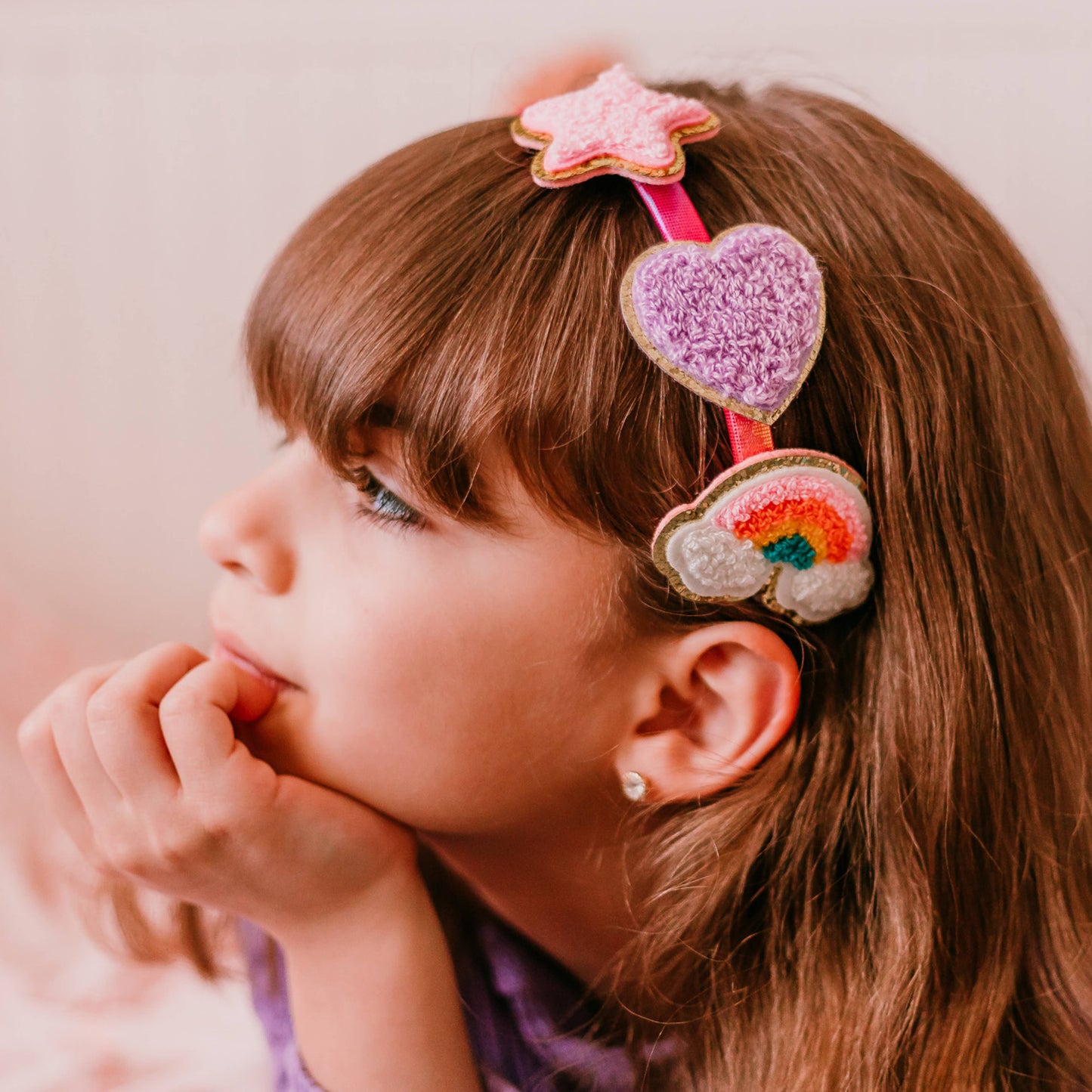 Interchangeable Rhinestone Charm Headband and Hair Clips: Rhinestone Star/Crown/Daisy