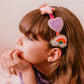 Interchangeable Rhinestone Charm Headband and Hair Clips: Chenille Rainbow/Heart/Star