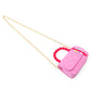 Pearl Handle Message Charm Handbag for Kids: Hot PInk
