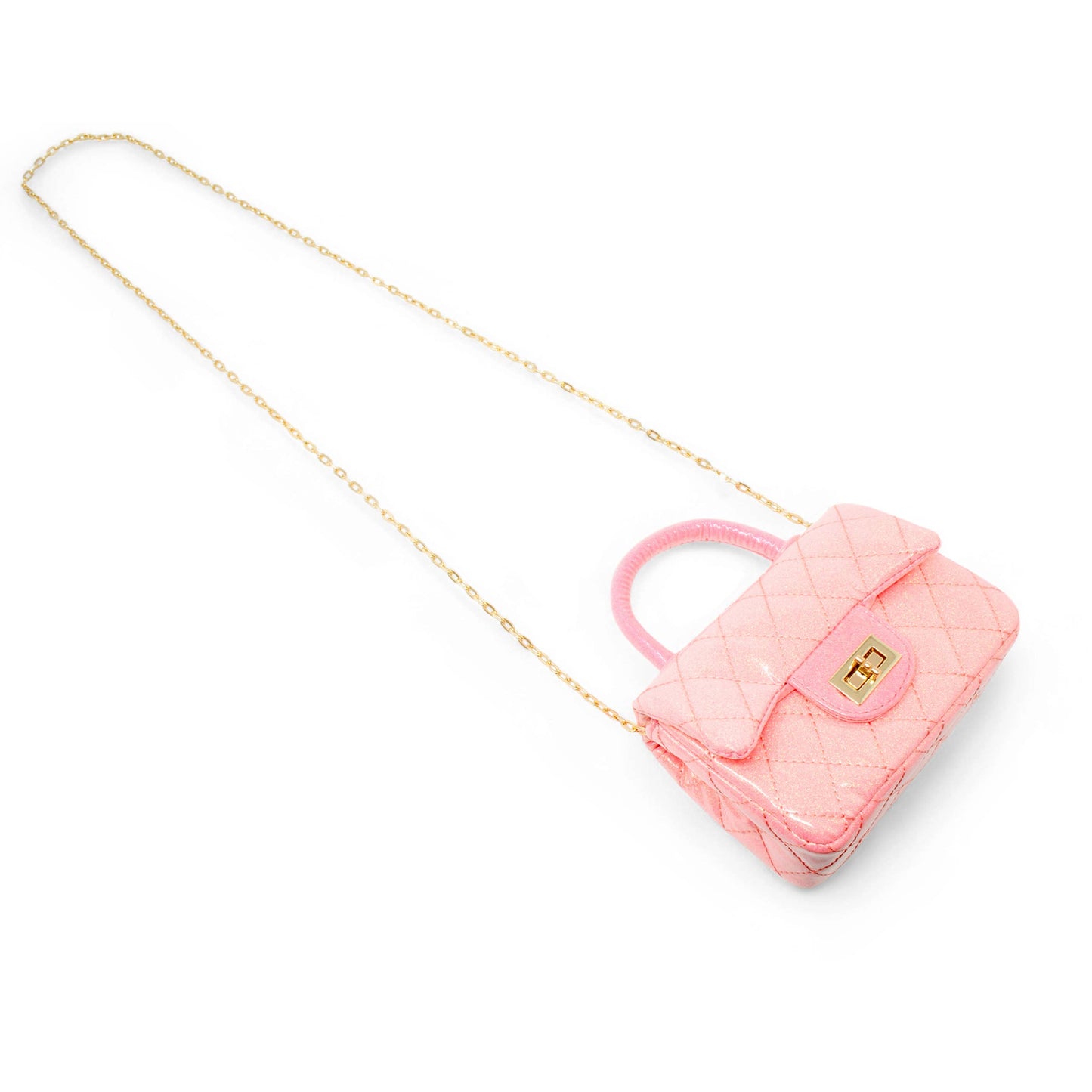 Classic Sparkle Top Handle Handbag: Bubblegum