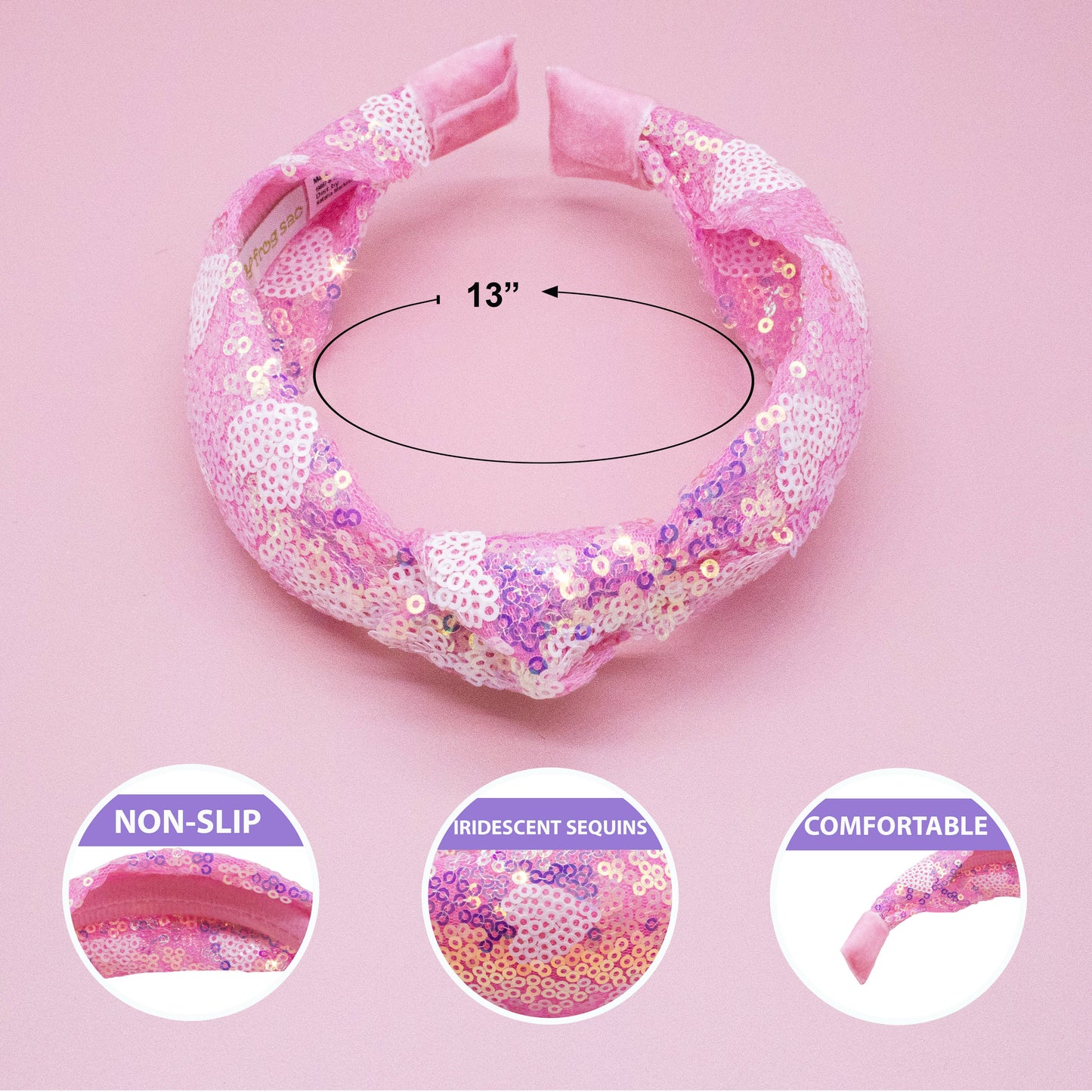 Sequin Heart Valentine's Headband