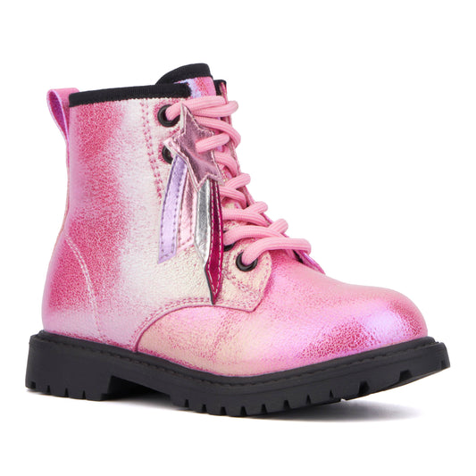 Olivia Miller Girl's Toddler Crystal Sky Combat Boots: PINK