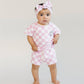 Checkered Shorts Set | Pink