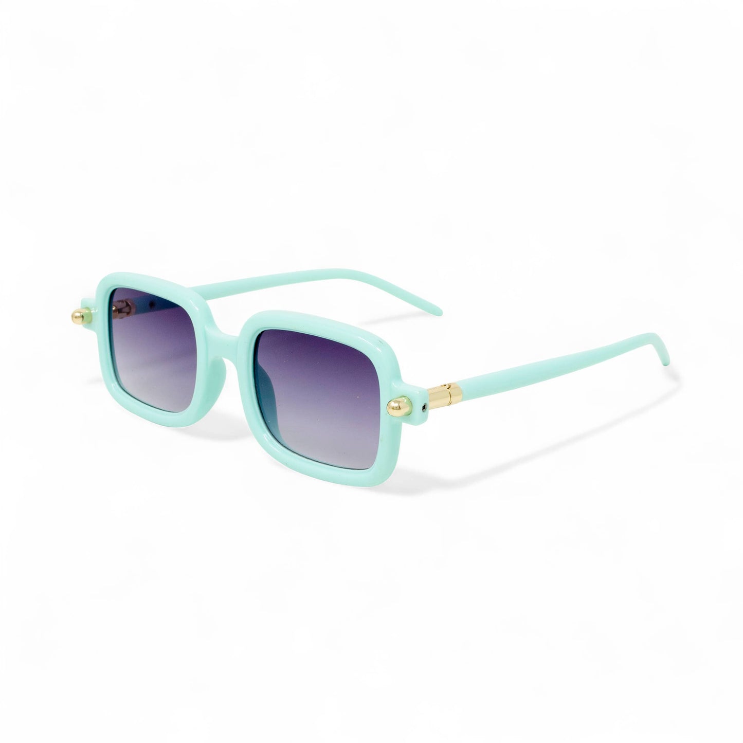 Retro Rectangle Sunglasses for Kids: Teal