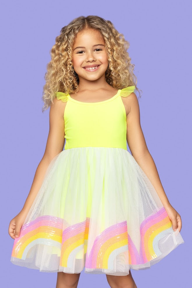 Mia NY Rainbow Lime Dress