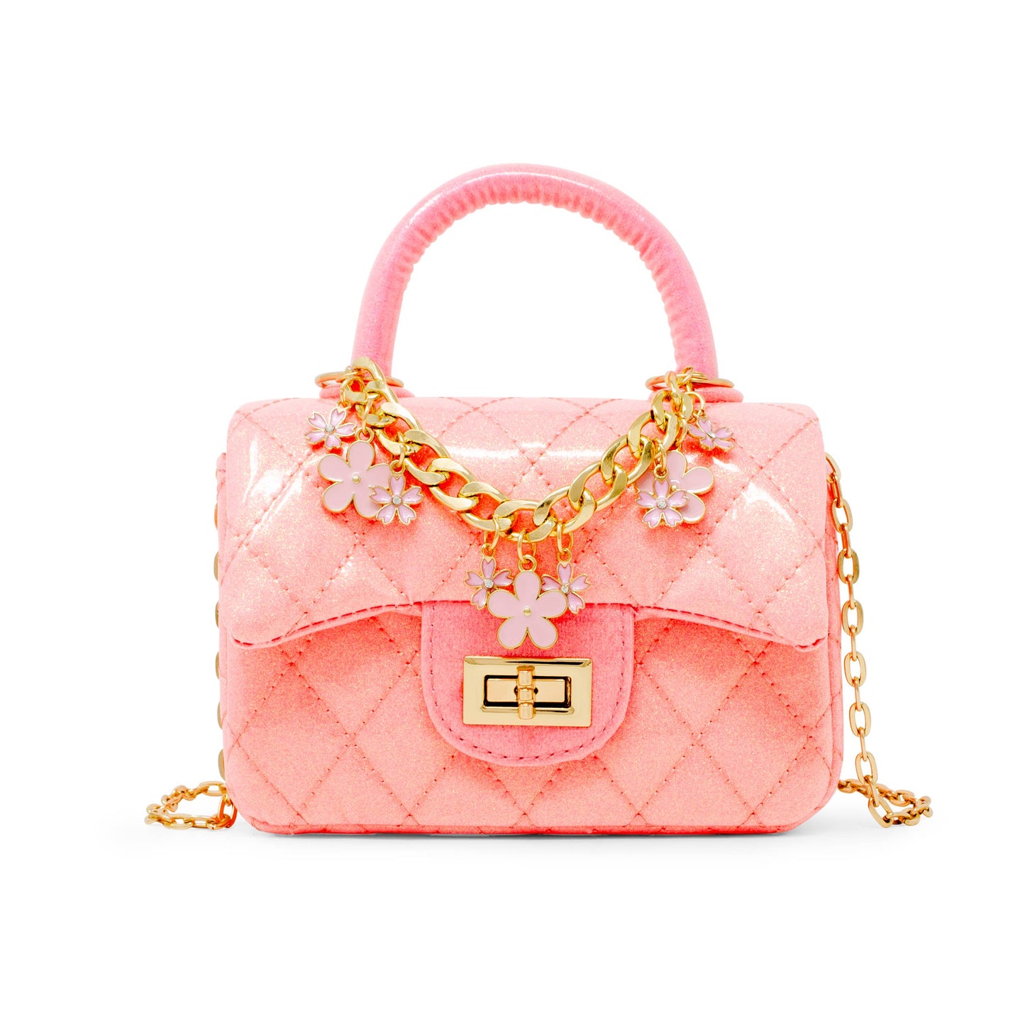 Classic Sparkle Top Handle Handbag: Bubblegum