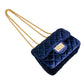 Classic Large Suede Handbag: Navy