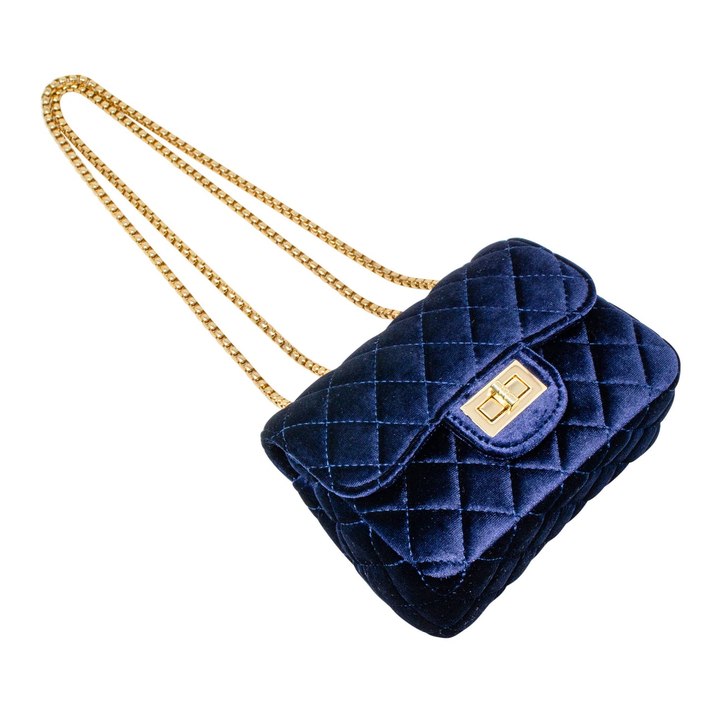 Classic Large Suede Handbag: Navy