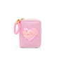 Sequin Heart Spiral Strap Wallet for Kids: Hot Pink