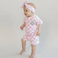 Checkered Shorts Set | Pink