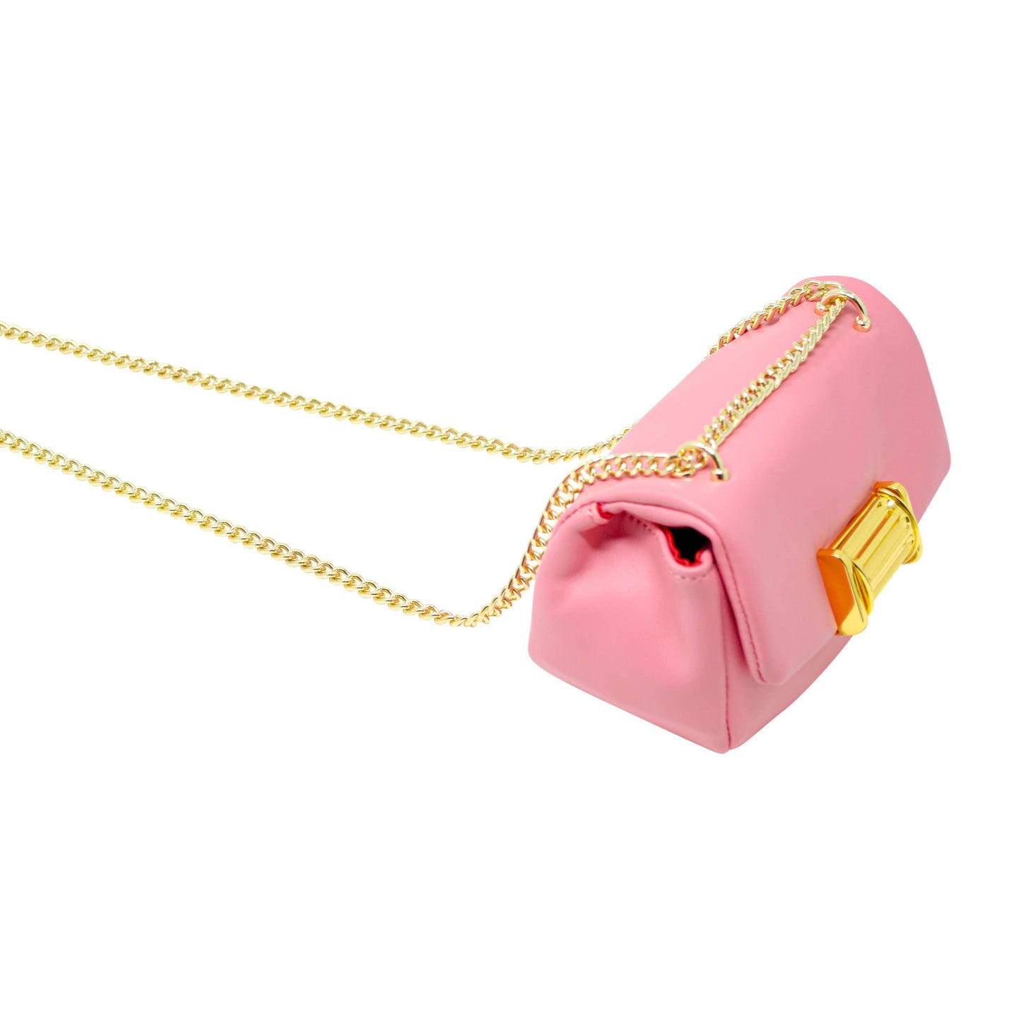 Leather Clutch Bag: Pink