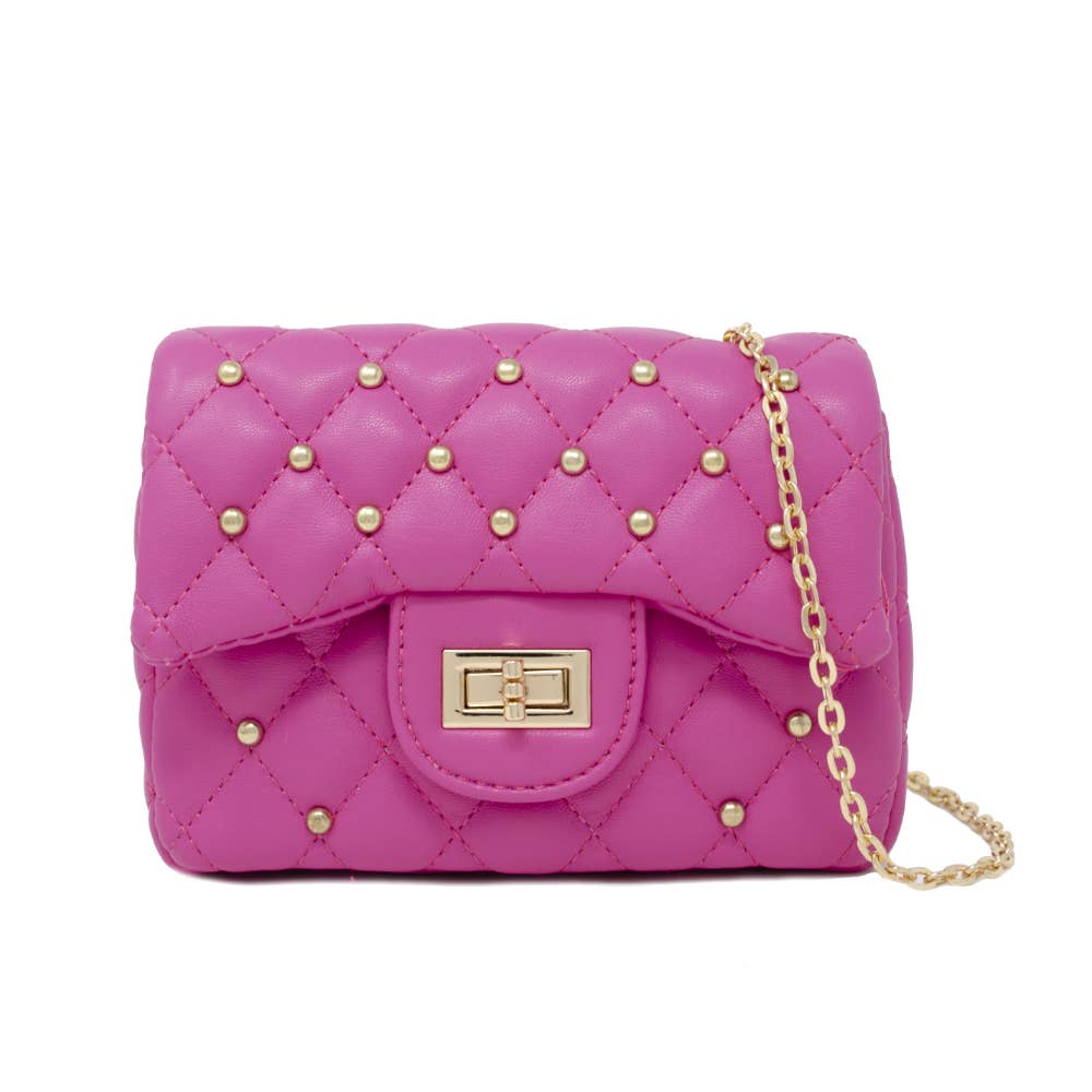 Classic Quilted Stud Mini Bag: Black