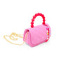 Pearl Handle Message Charm Handbag for Kids: Hot PInk