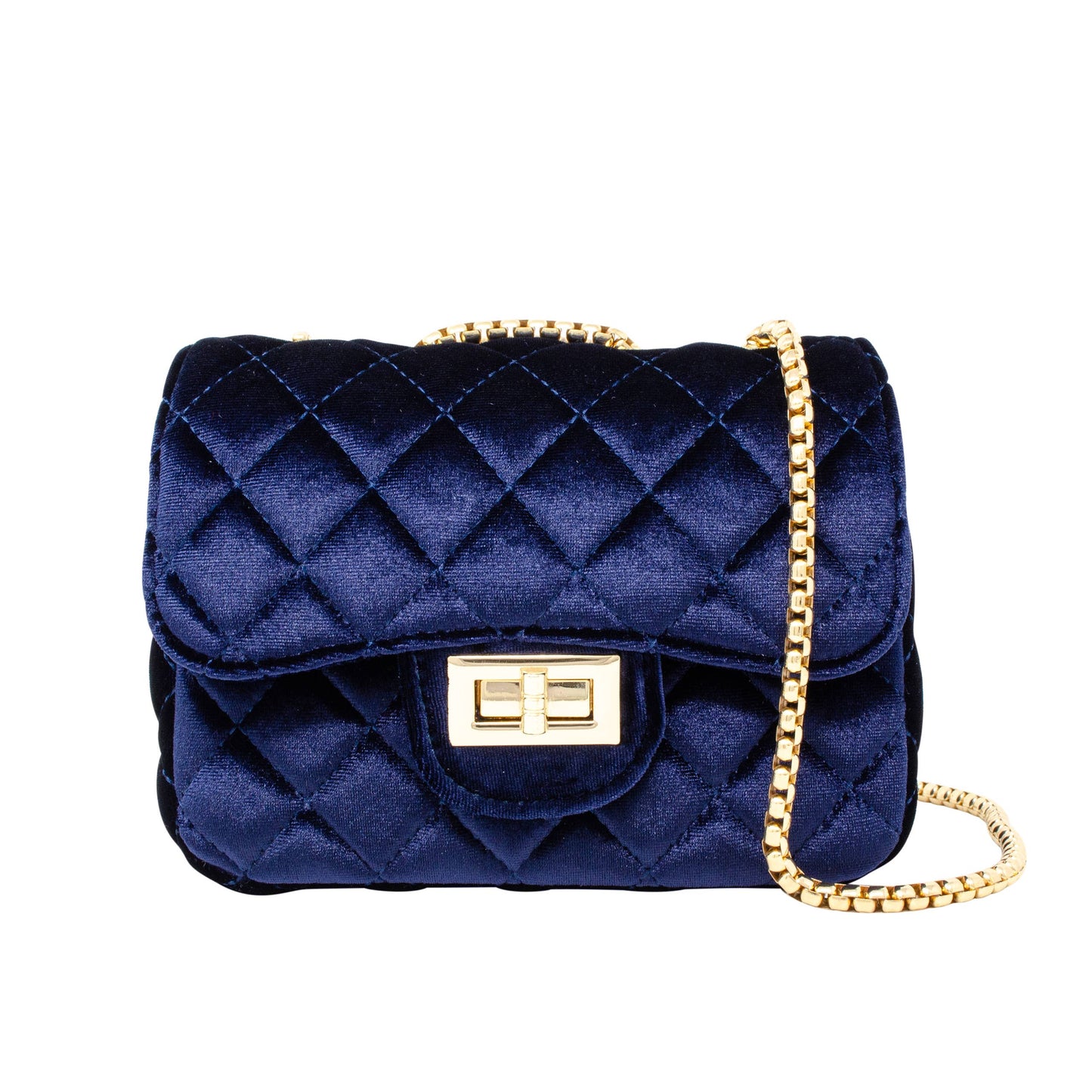 Classic Large Suede Handbag: Navy