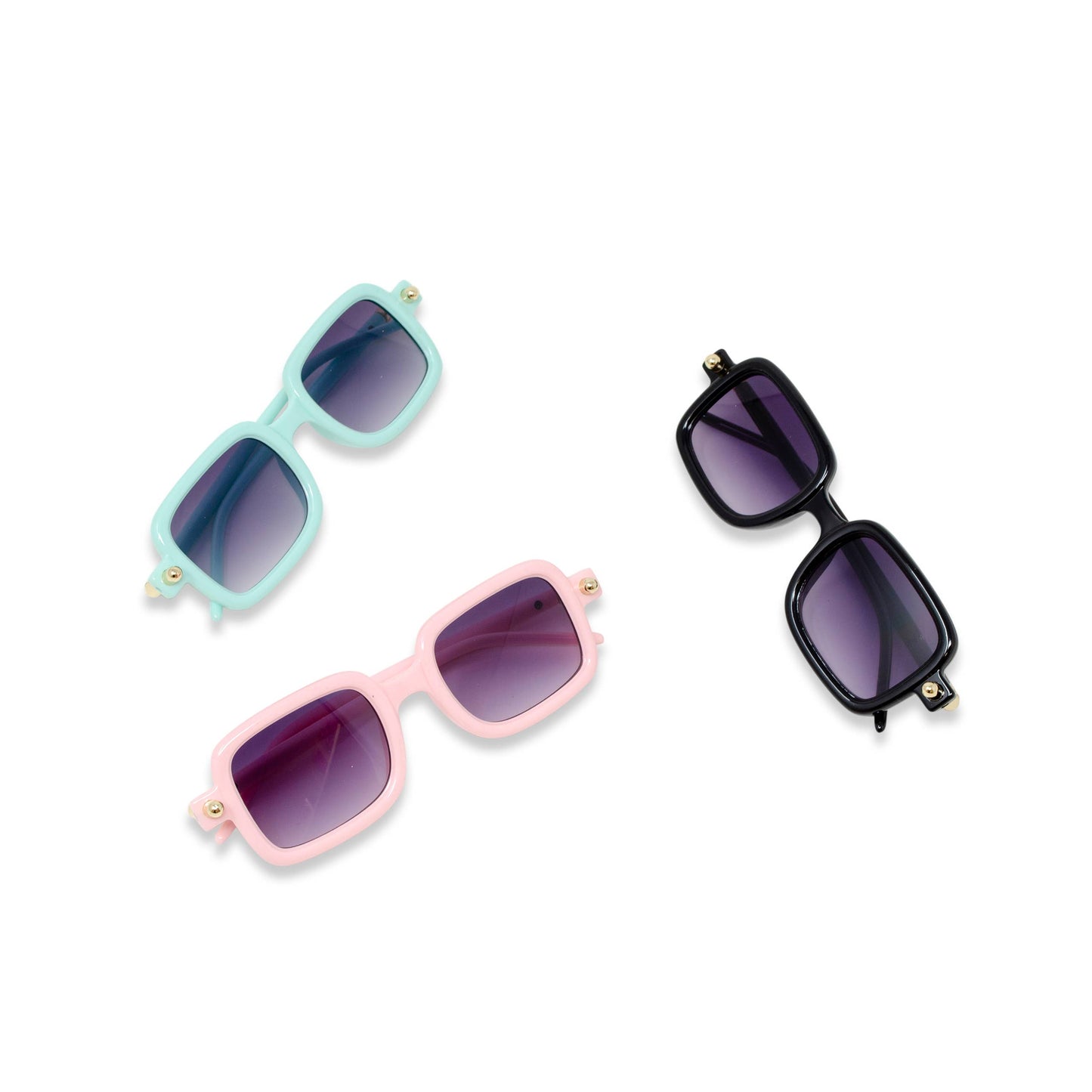 Retro Rectangle Sunglasses for Kids: Teal