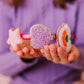 Interchangeable Rhinestone Charm Headband and Hair Clips: Chenille Rainbow/Heart/Star