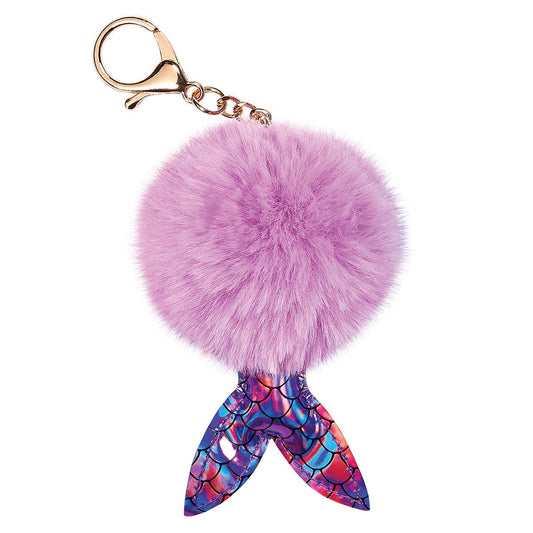 Purple Mermaid Pom-Pom Clip