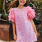 Rose Feather Party Dress