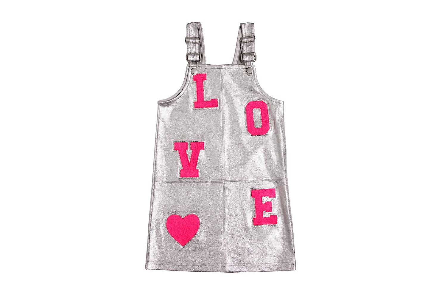 silver overall dress Chiffon Overall Dress w/ Pockets L