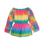 Kids' Ombré Fringe Off the Shoulder Long Sleeve Romper