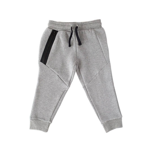 GREY ASYMMETRICAL ZIP JOGGERS