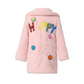 SHERPA COAT W/ HAPPY FACE PATCH DETAIL