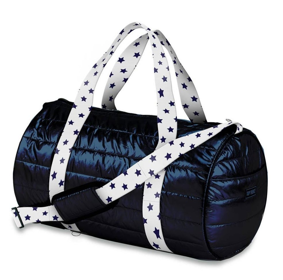 Black Puffer Duffle Bag w/Showtime Straps