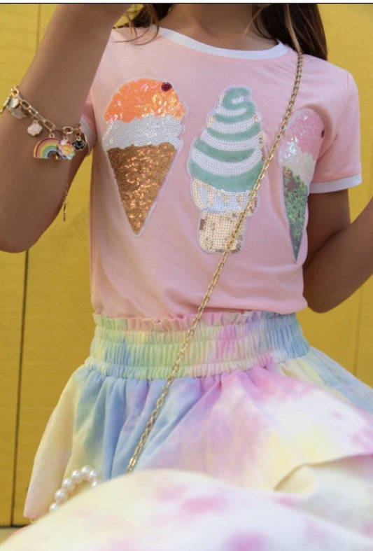 PEACH ICE CREAM RINGER T-SHIRT