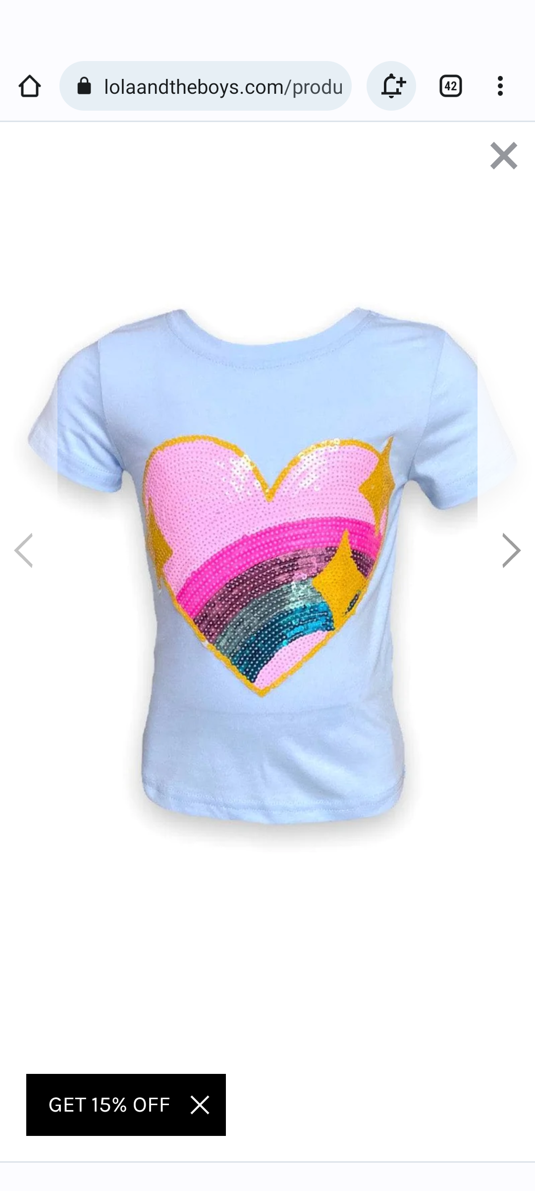 Rainbow Heart Tshirt Baby Blue